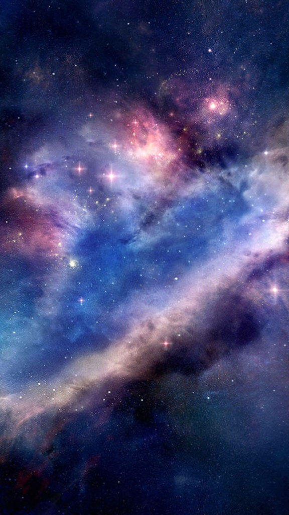 Starry Majesty: Blue Galaxy Background Photograph featuring the Captivating Milky Way Formation Wallpaper