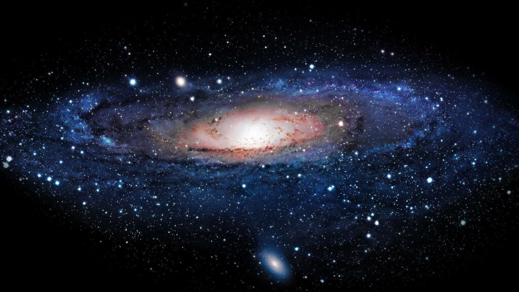 Stunning Andromeda Galaxy: Majestic Clusters of Stars and Cosmic Dust Adorn this Enchanting Tumblr Background Wallpaper