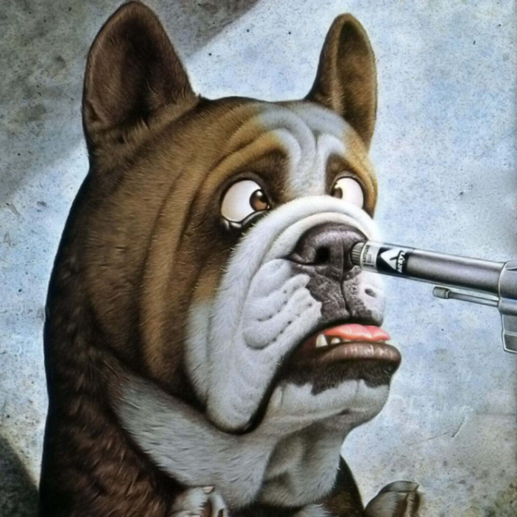 Startled Dog Wallpaper: Comedic Pet Design for Your Screen