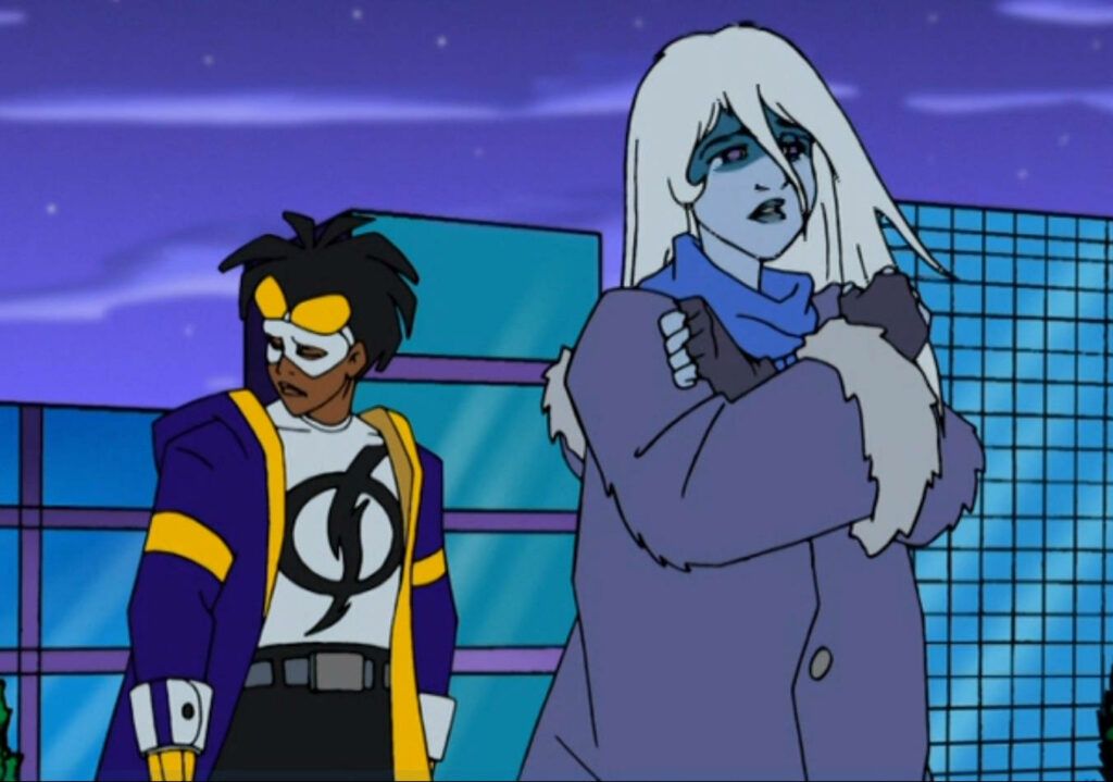 Static Shock's Melancholic Moment: Nostalgic Still from the Animated Series Wallpaper