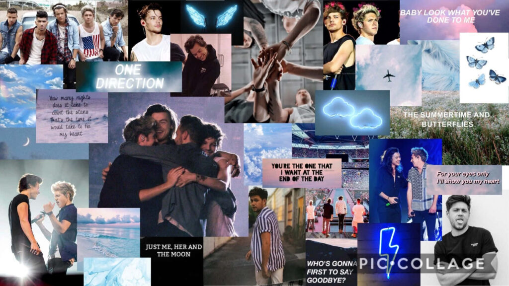 One Direction Cute Aesthetic Collage Background Wallpaper