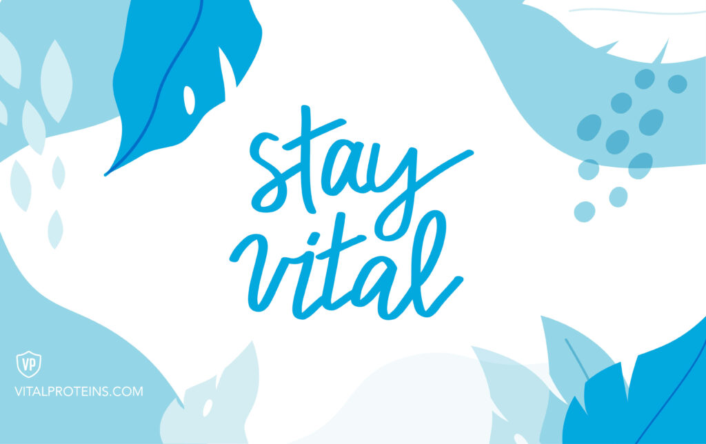Stay Vital Wallpaper: Hand-Lettered Design in Soothing Blue & White