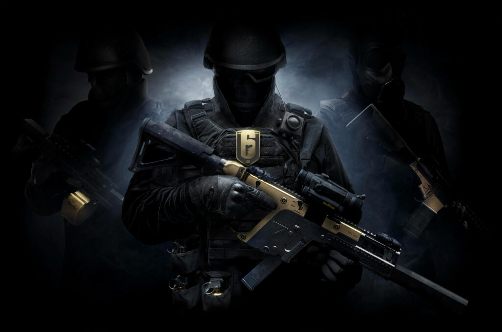 Rainbow Six Siege: Immersive Gameplay Unveiled through Captivating Operators in Black Gear - Mesmerizing Background Image Wallpaper