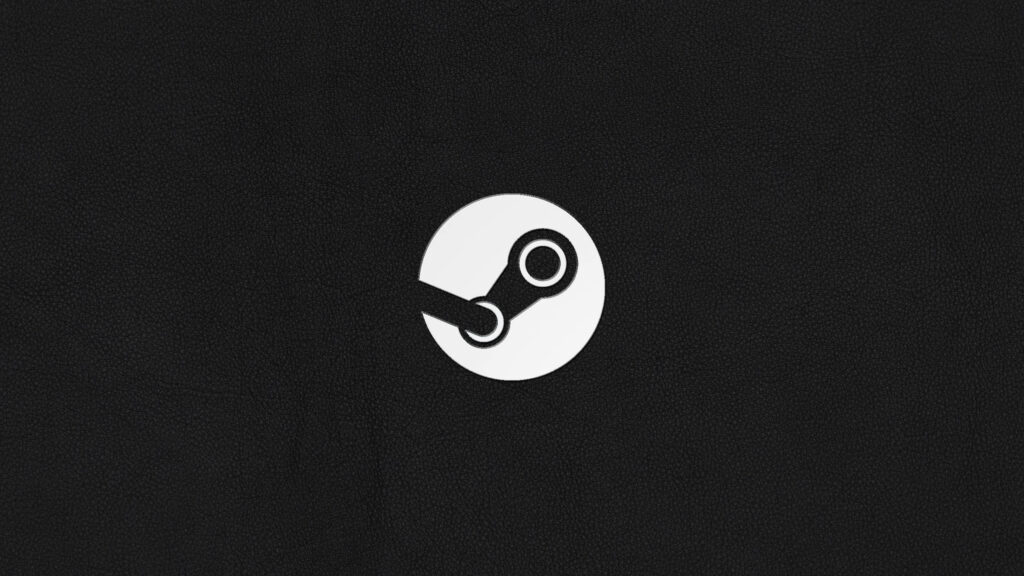 Steam Logo Wallpaper: Stylish Gear & Piston on Black Background