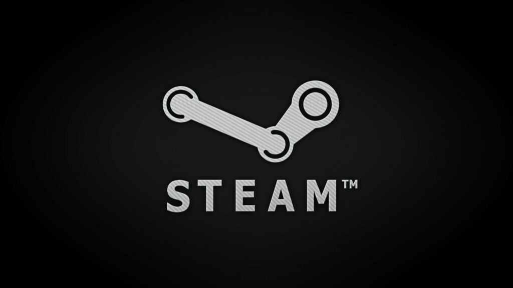 Sleek 4K Wallpaper: Minimalist Steam Logo on Dark Gradient Background