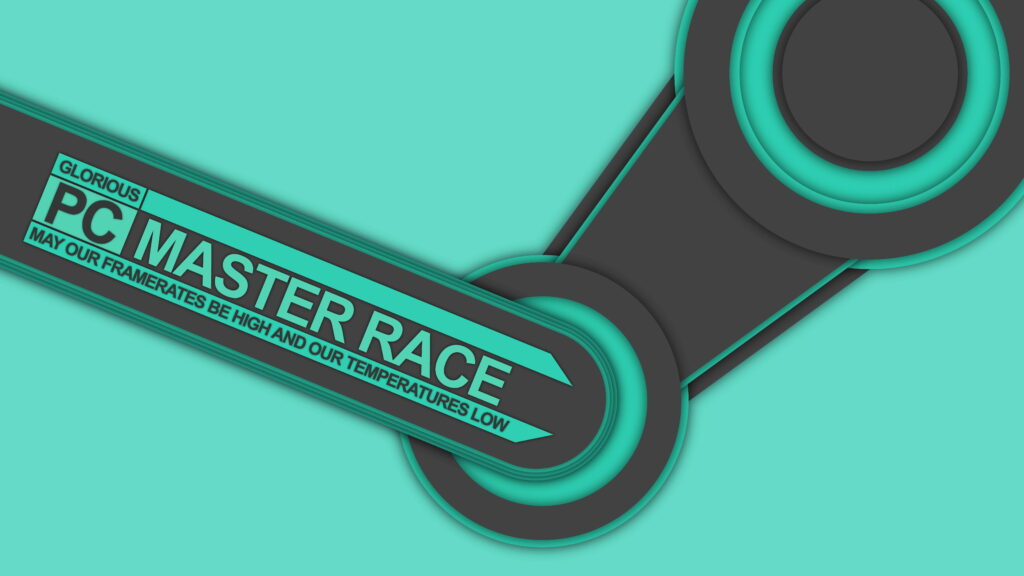 Glorious PC Master Race Image with Valve Steam Themed Design Wallpaper