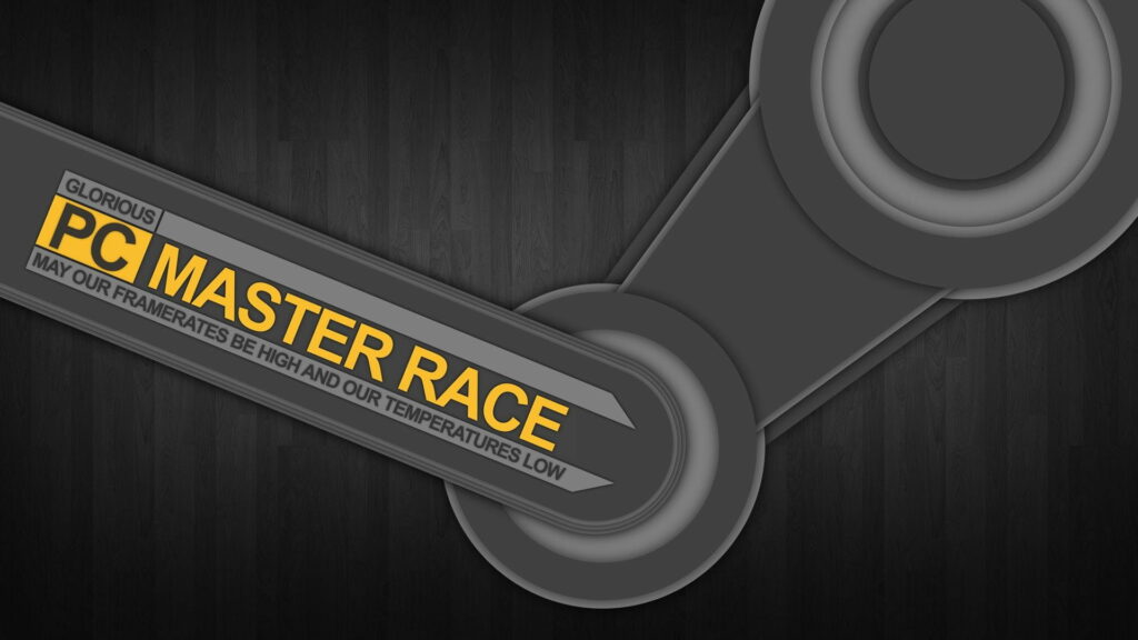 Steam Logo and PCMR Logo Combine in Epic HD Wallpaper Background