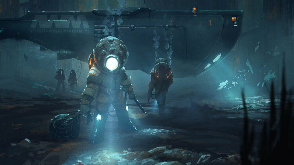 Submersible Dreamscape: A Journey to the Depths of a Sci-Fi Steampunk World Wallpaper