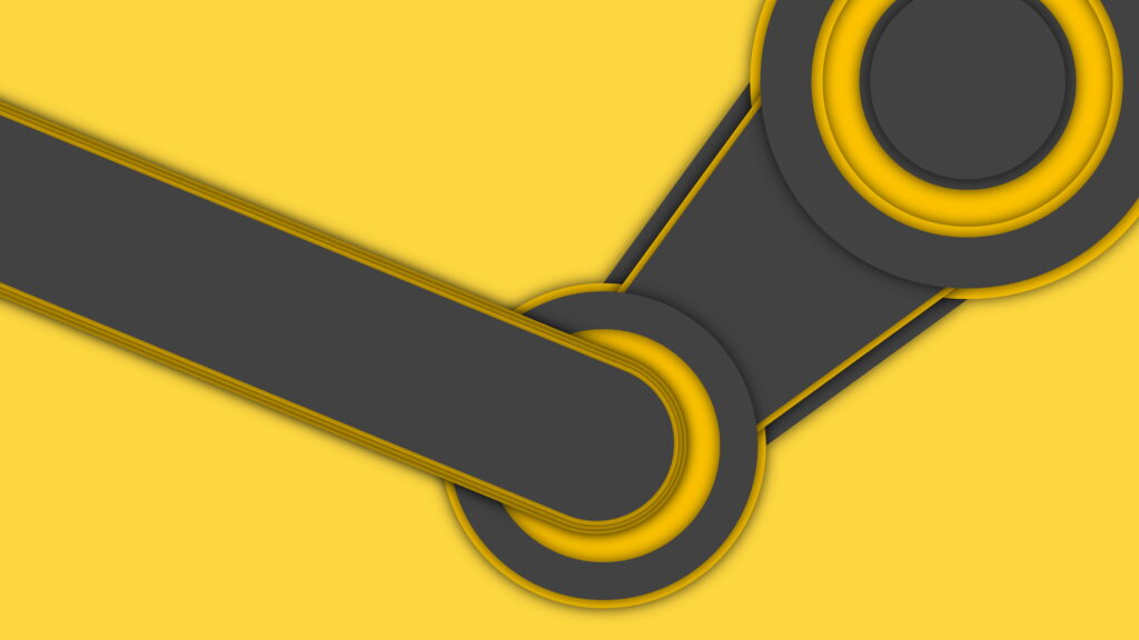 Modern Geometric Wallpaper Design in Black and Yellow for Steam Platform
