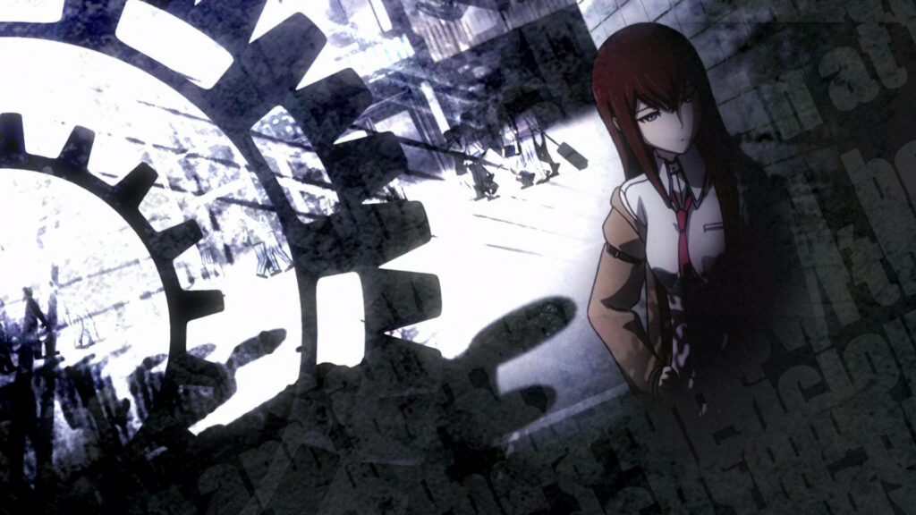 Time-Bending Duo: Kurisu Makise and Okabe Rintaro Activate the Phone Wave in Steins Gate Wallpaper