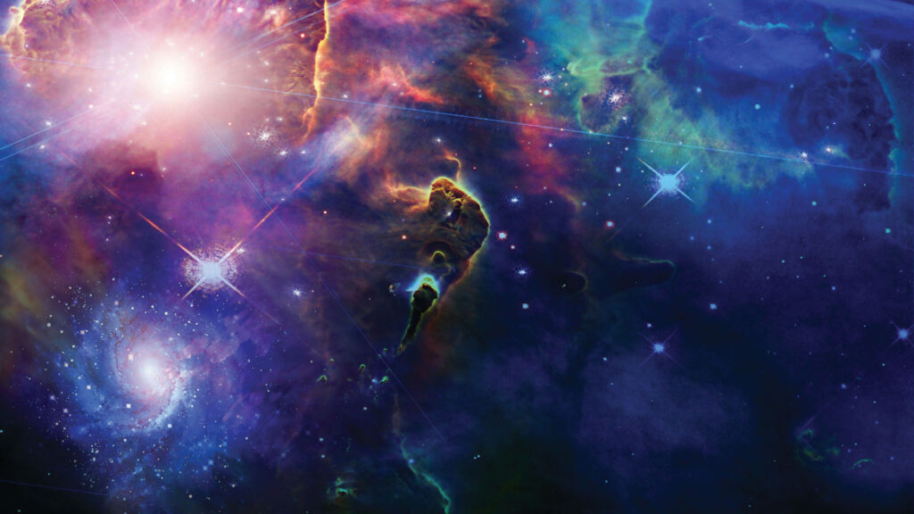 Stellar Spectacle: Mesmerizing 4K Ultra HD Galaxy Bliss Amidst Vivid Cloudscape Wallpaper