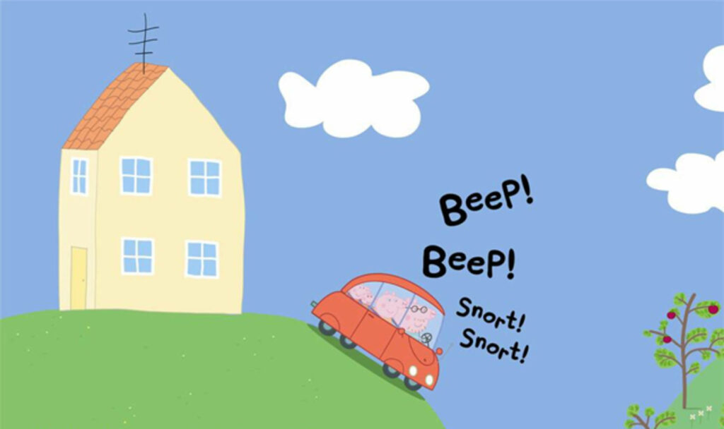 Step Inside Peppa Pig's Vibrant Pink Home: Explore the Iconic Yellow House in Stunning 3D! Wallpaper
