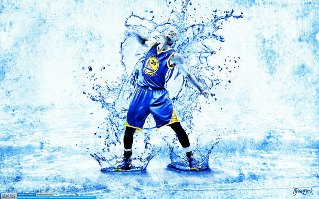 Steph Curry Makes a Splash: Cool Basketball iPhone Wallpaper with Splash Effect