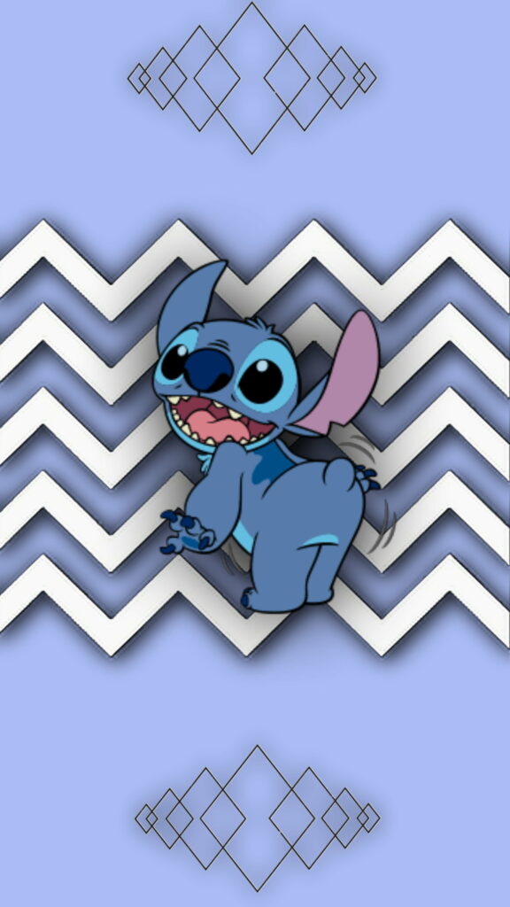 Funky Stitch Showcasing in Disney: High-Definition Phone Wallpaper with Lilo and Stitch
