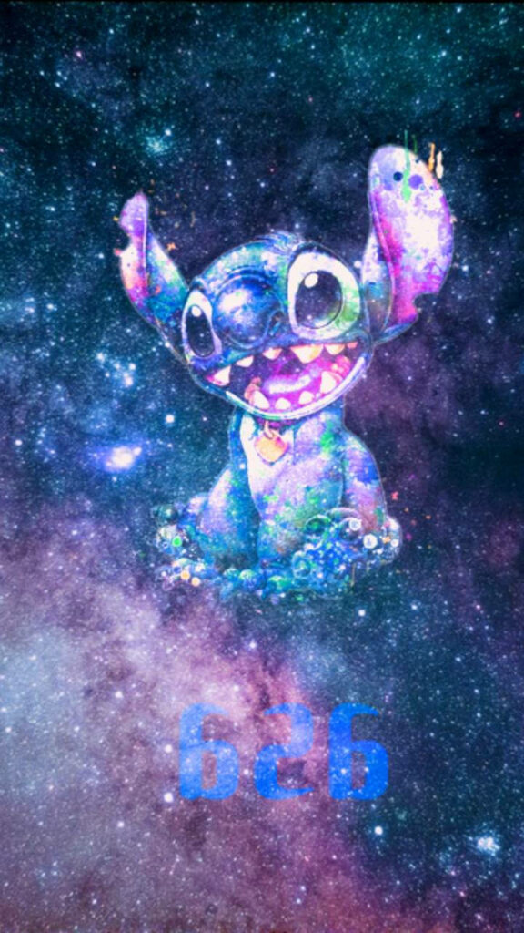 Stitch-Themed Cosmic Galaxy Wallpaper: Colorful Enchantment Awaits!