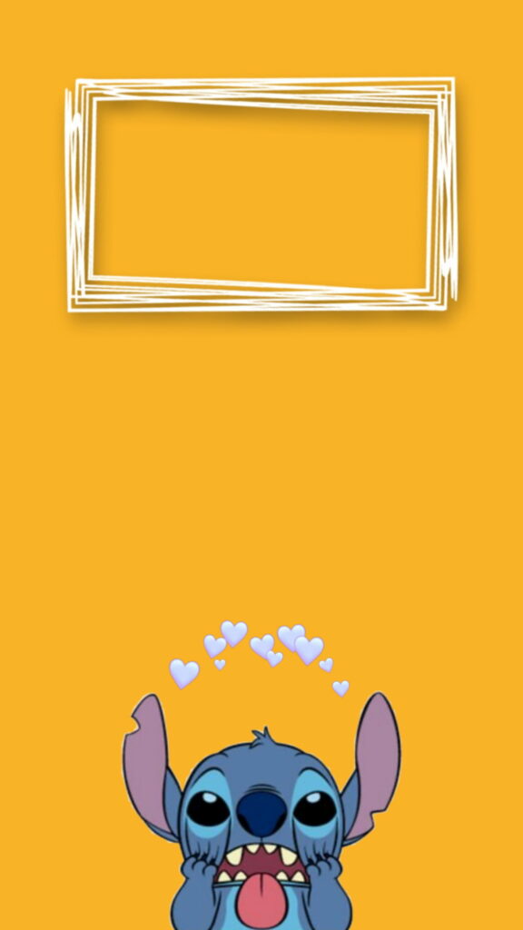 Stitch Aesthetic: Disney's Adorable Troublemaker Takes Over your Yellow iPhone as the Ultimate HD Phone Wallpaper Background Photo