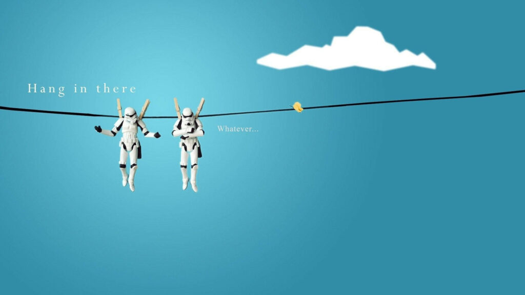 Humorous Stormtroopers Embracing Life's Mishaps in a Playful Computer Wallpaper