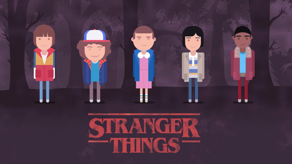 Minimalist Portrayal of Eleven from Stranger Things: A Digital Art Masterpiece Wallpaper