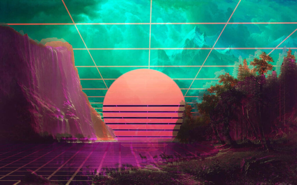 Vaporwave Creative Nature Background Wallpaper