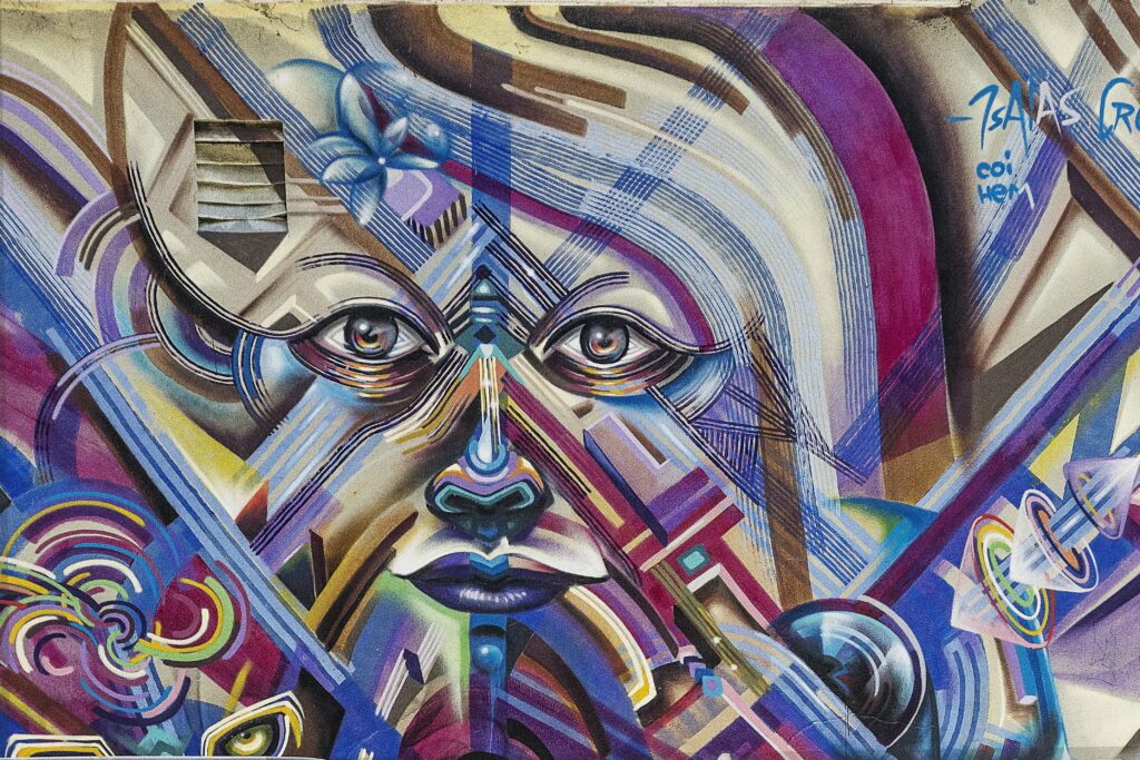 Visage Vandalism: Street Art Graffiti adorns Wall – HD Wallpaper Background