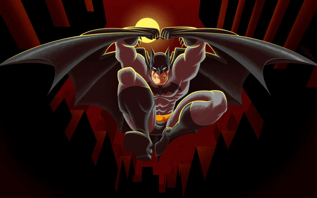 The Dark Knight Strikes: An Animated Wallpaper of Batman's Fierce Attack Pose