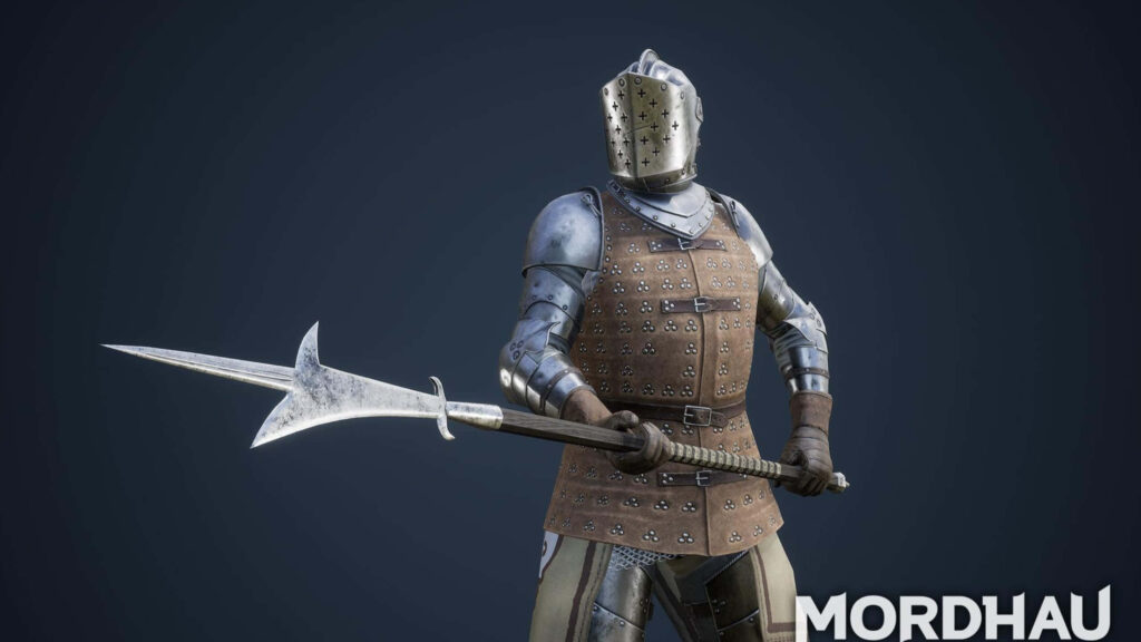 Battle-Ready Knight: A Mesmerizing 1440p Digital Artwork showcasing Mordhau's Badass Warrior, Mastering a Mighty Spear Wallpaper
