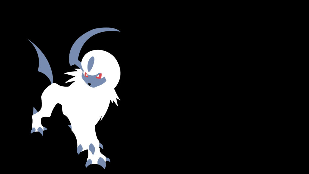 Absol Pokémon Wallpaper: Mystic Dark Background with White Fur