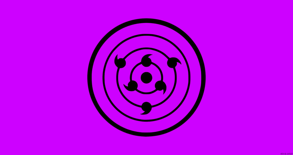 Vibrant Purple Background with Abstract Black Circular Patterns Wallpaper