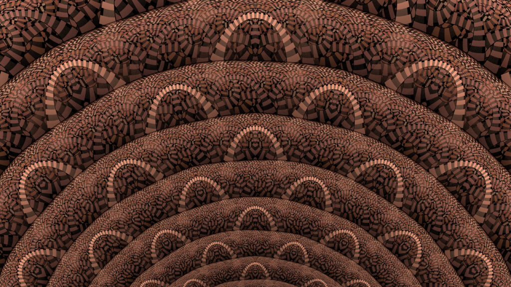 Stunning Brown Abstract Wallpaper: Curved Patterns & Mosaic Design