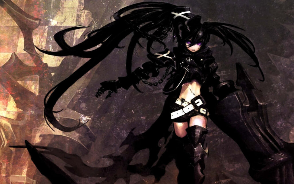 Striking Anime Character Wallpaper: Fierce Energy on Dark Background
