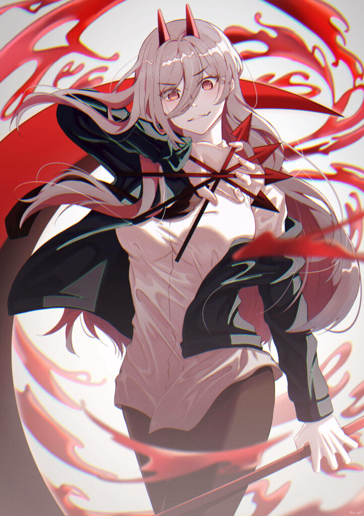 Bold Anime Girl Wallpaper: Fierce Aura & Dynamic Red Energy Design
