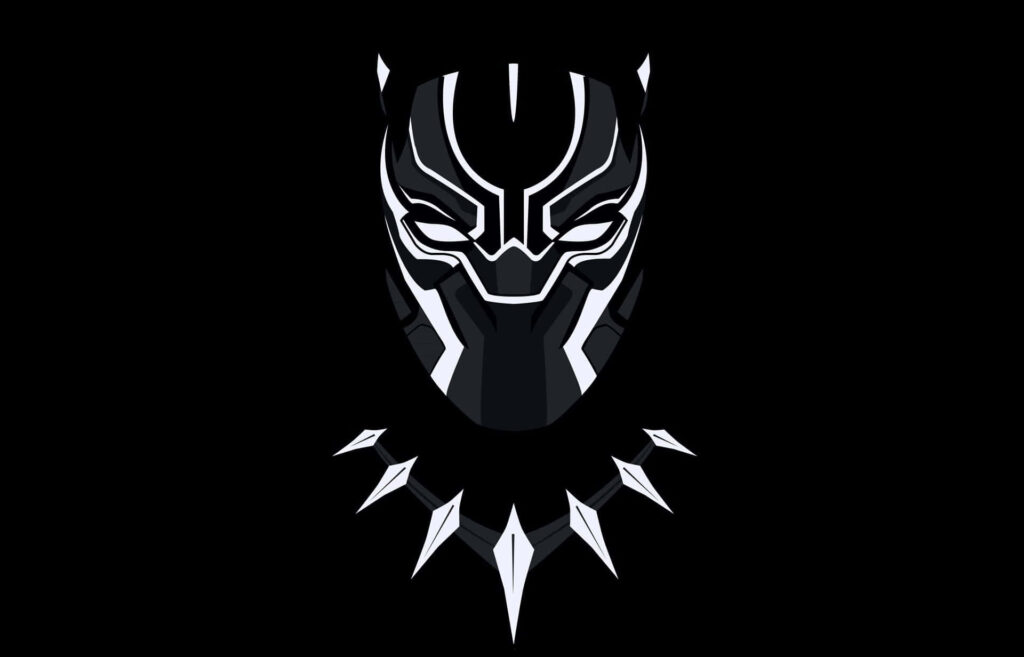Black Panther Mask Wallpaper: Iconic Design on Dark Background