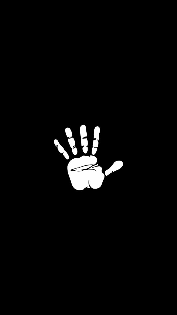 Bold Black & White Handprint Vector Art Wallpaper for Screens