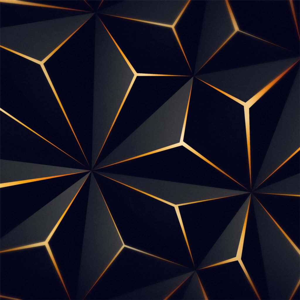 Dynamic Black & Yellow Geometric Triangle iPad Wallpaper Background