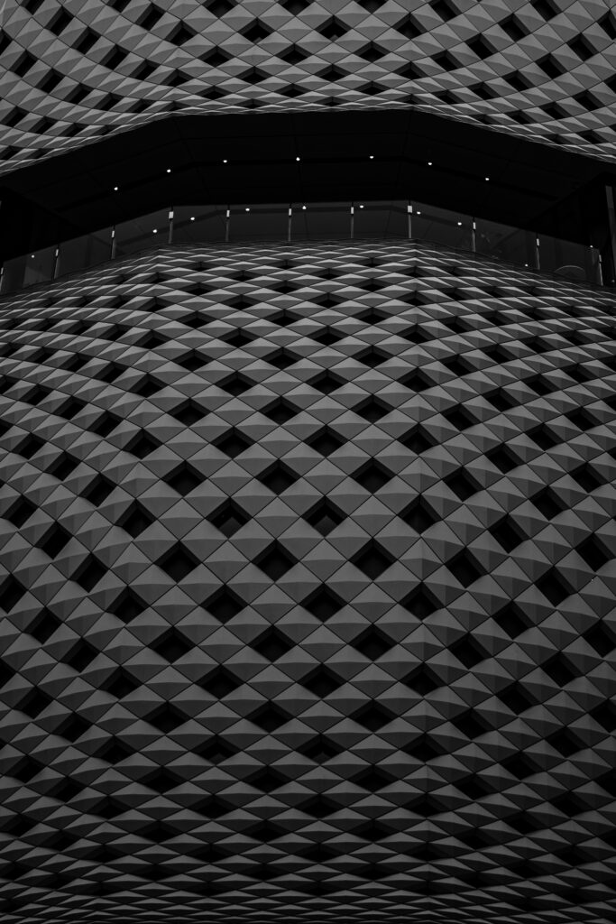 Striking Black-and-White Architectural Wallpaper Background Design