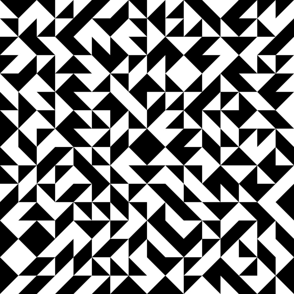 Modern Black and White Geometric Wallpaper for Dynamic Interiors