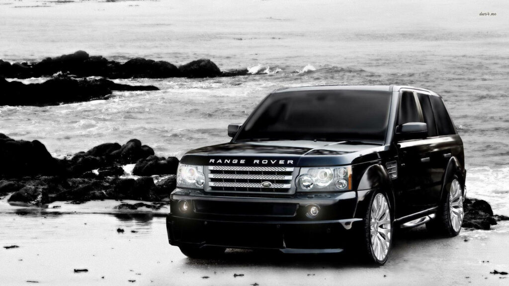 Stunning Monochrome Wallpaper: Range Rover by Rugged Coastline