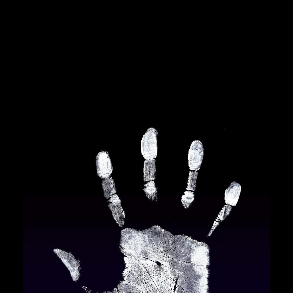 Bold Black iPad Wallpaper with Unique Handprint Design