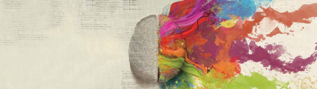 Vibrant vs. Monochrome: Cerebral Cortex Wallpaper Art