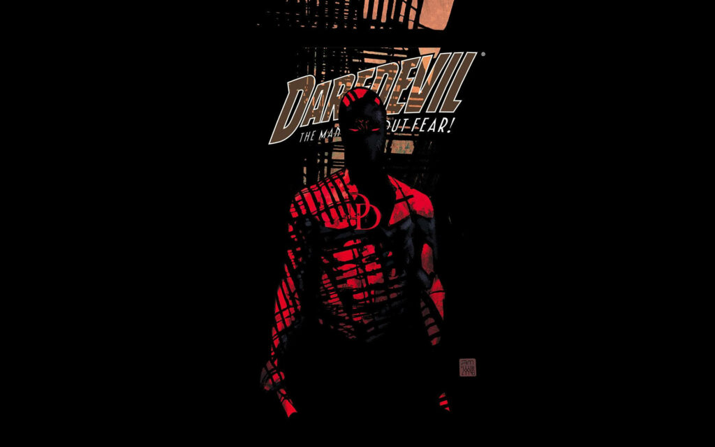 Bold Daredevil Comic Cover Wallpaper: Iconic Red & Black Design