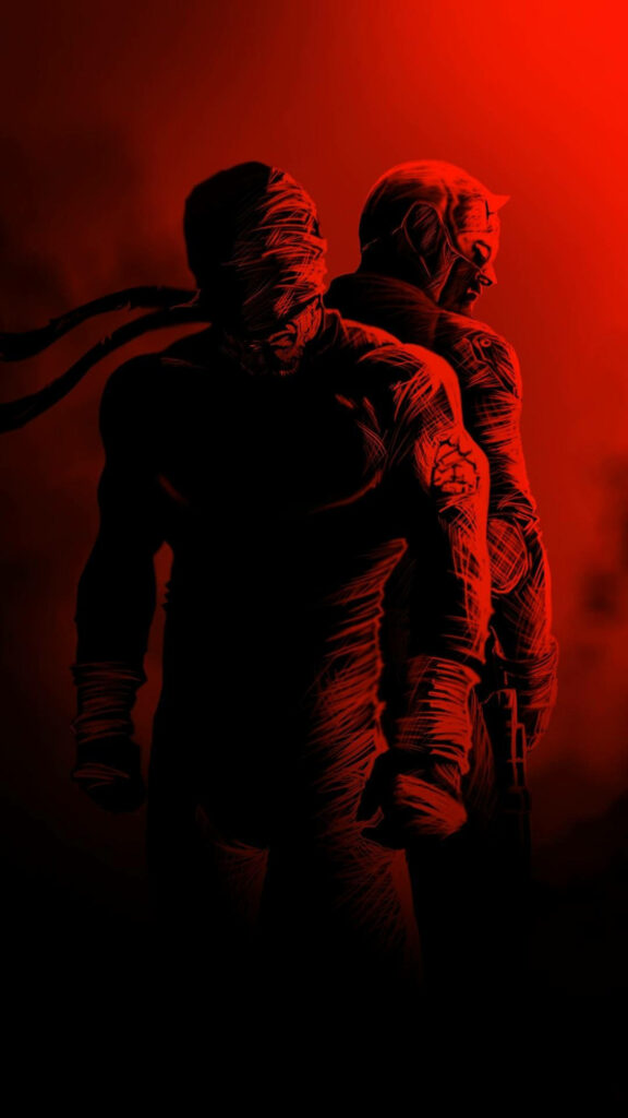 Striking Daredevil Wallpaper: Bold Red & Black Abstract Design