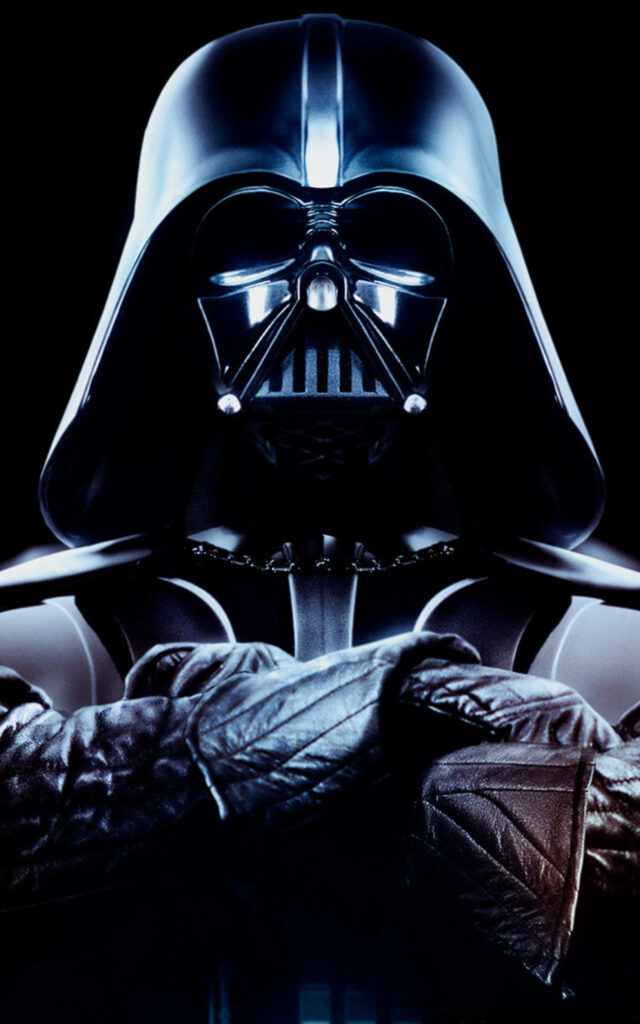 Striking Darth Vader Close-Up Wallpaper for Tablet Screens