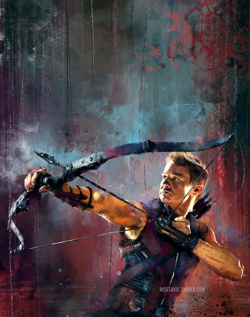 Hawkeye Canvas Wallpaper: Dynamic Background with Bow & Arrow Stance