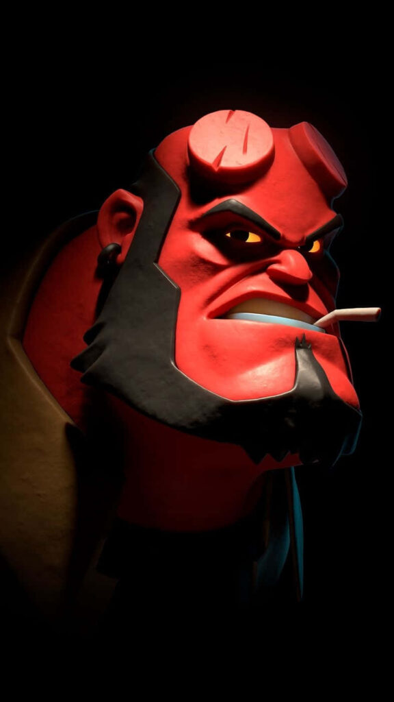 Stunning Hellboy Wallpaper: Iconic Portrait with Red Skin & Cigar