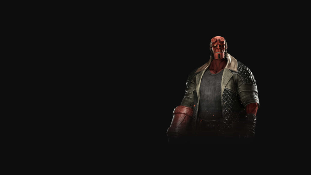Striking Hellboy Wallpaper: Iconic Red Skin & Right Hand of Doom