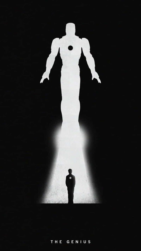 Minimalist Black and White Iron Man Wallpaper: Strength & Identity