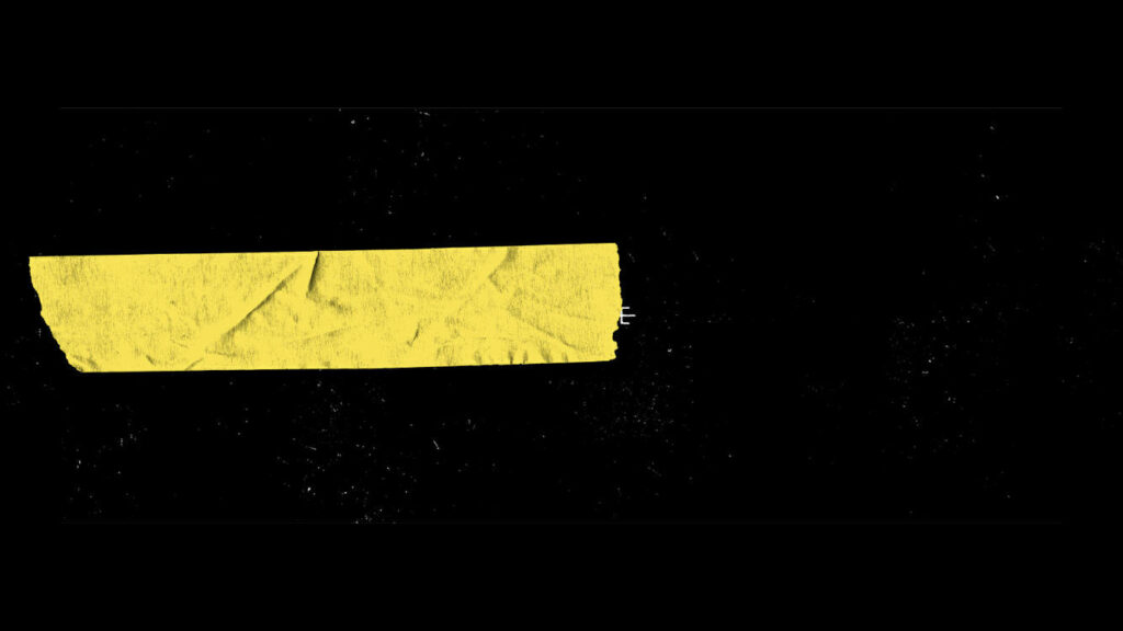 Minimalist Black Wallpaper with Crumpled Yellow Tape - Twitter Header