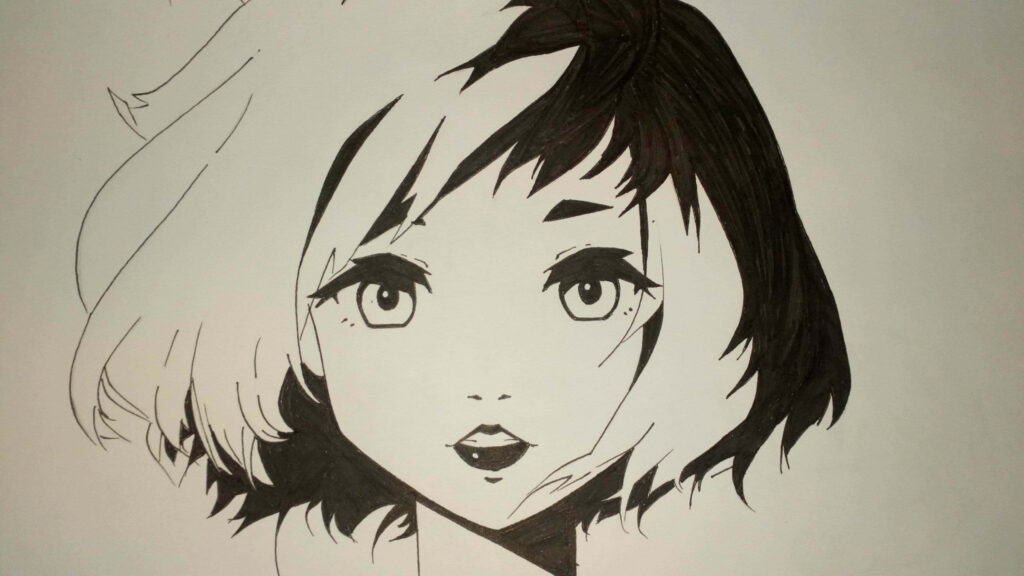 Stylized Monochrome Character Wallpaper: Minimalist Art with Flair