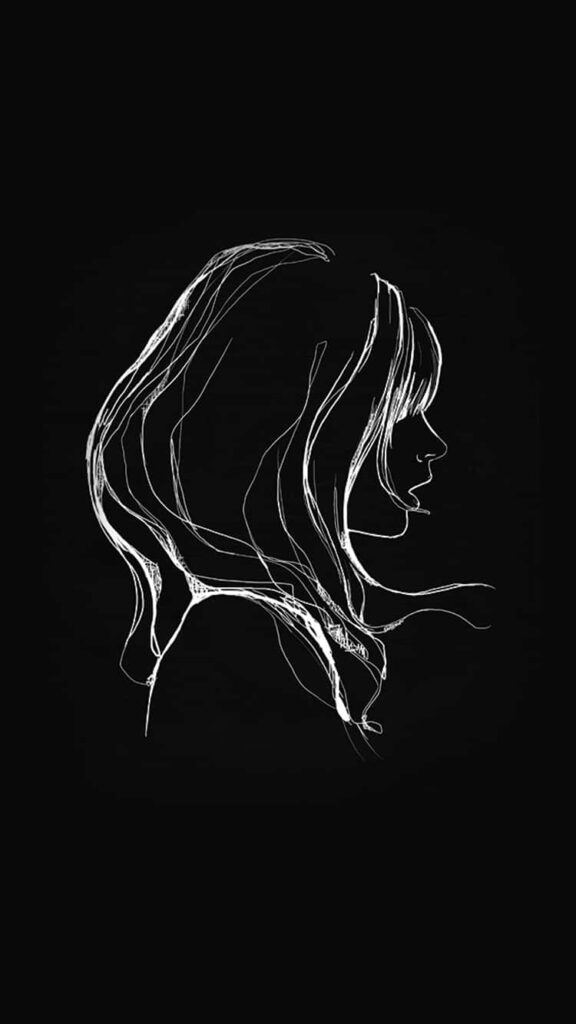 Monochromatic Profile Silhouette Wallpaper - Striking Minimalist Design