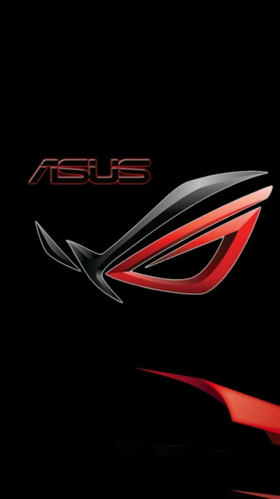 Striking red and black Asus ROG logo on dark background perfect Republic of Gamers wallpaper